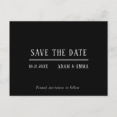 Modern minimalistisch zwart-wit bespaart de datum aankondigingskaart (Voorkant)
