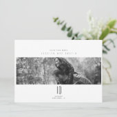 Modern minimalistisch zwart-wit bespaart de datum save the date (Staand voorkant)