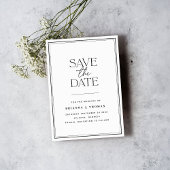 Modern minimalistisch zwart-wit bespaart de datum save the date