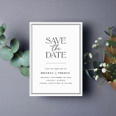 Modern minimalistisch zwart-wit bespaart de datum save the date