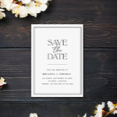 Modern minimalistisch zwart-wit bespaart de datum save the date