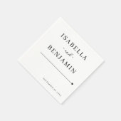 Modern Minimalistisch zwart-wit bruiloft papier Servet (Hoek)