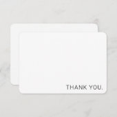 Modern minimalistisch zwart-wit dank u bedankkaart (Voorkant / Achterkant)