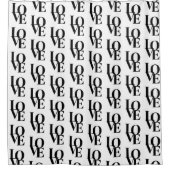 Modern minimalistisch zwart-wit douchegordijn (Voorkant)