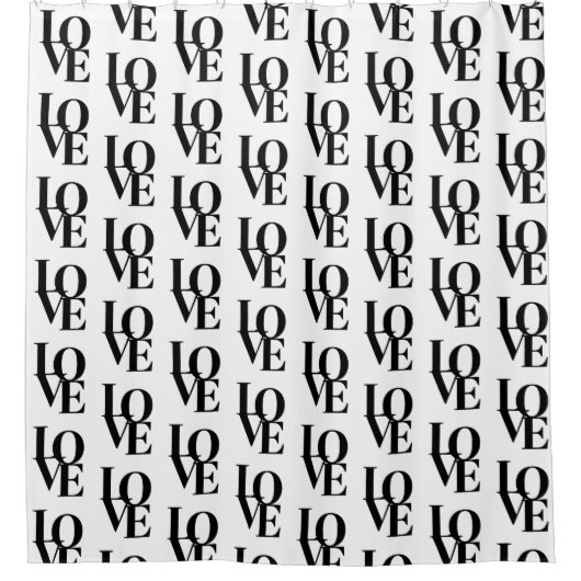 Modern minimalistisch zwart-wit douchegordijn (Voorkant)