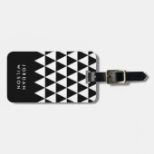 Modern minimalistisch zwart wit driehoek Bagagelab Bagagelabel (Voorkant horizontaal)