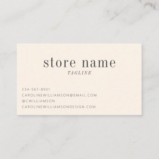 Modern minimalistisch zwart-wit Editable Hartelijk Visitekaartje (Achterkant)