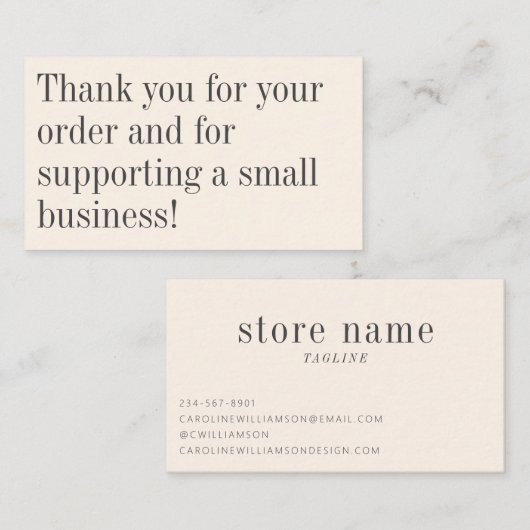 Modern minimalistisch zwart-wit Editable Hartelijk Visitekaartje (Voorkant / Achterkant)