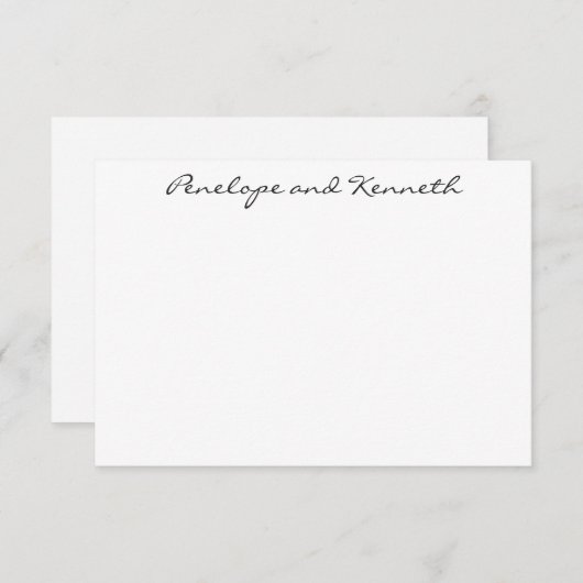 Modern minimalistisch zwart wit, eenvoudig gebogen bedankkaart (Voorkant / Achterkant)