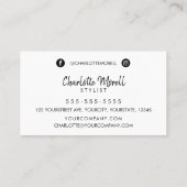 Modern minimalistisch zwart wit, eenvoudig met log afsprakenkaartje (Achterkant)