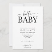 Modern minimalistisch zwart wit elegant Baby showe Kaart (Voorkant)