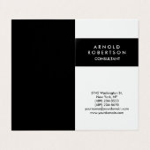 Modern minimalistisch zwart wit elegant gevouwen visitekaartje (Buitenkant ongevouwen)