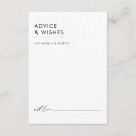 Modern minimalistisch zwart-wit elegant huwelijk advieskaart