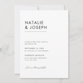Modern minimalistisch zwart-wit elegant huwelijk kaart (Voorkant)