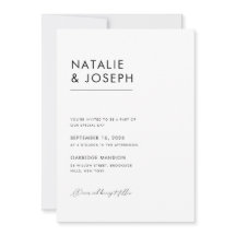 Modern minimalistisch zwart-wit elegant huwelijk