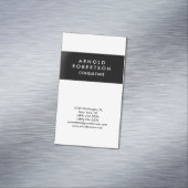 Modern minimalistisch zwart wit elegant magnetisch visitekaartje (Voorbeeld)