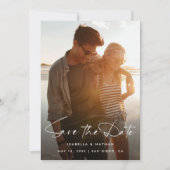 Modern minimalistisch zwart-wit foto slaat de datu save the date (Voorkant)