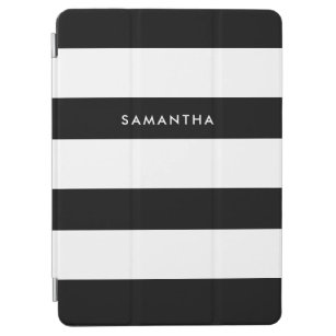 Modern minimalistisch zwart-wit gestreept patroon iPad air cover