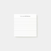Modern minimalistisch zwart-wit gevoerd post-it® notes (Voorkant)