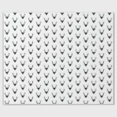 Modern minimalistisch zwart-wit hertenhoofdgewei cadeaupapier (Vlak)