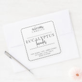 Modern minimalistisch zwart-wit kaarsenlabel vierkante sticker (Envelop)