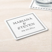 Modern minimalistisch zwart-wit kartonnen onderzetters (Schuin)