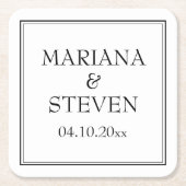 Modern minimalistisch zwart-wit kartonnen onderzetters (Voorkant)