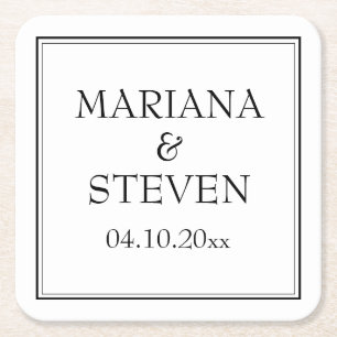 Modern minimalistisch zwart-wit kartonnen onderzetters