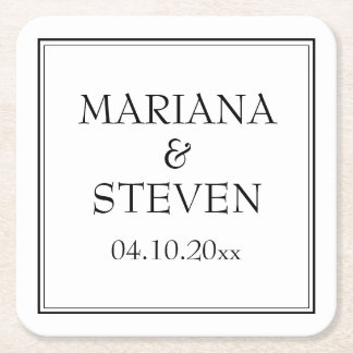 Modern minimalistisch zwart-wit kartonnen onderzetters