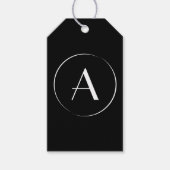 Modern minimalistisch zwart wit Letter-monogram Cadeaulabel (Voorkant)