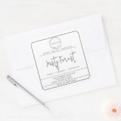 Modern minimalistisch zwart wit logo kaarsenlabel vierkante sticker (Envelop)