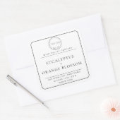 Modern minimalistisch zwart wit logo kaarsenlabel vierkante sticker (Envelop)