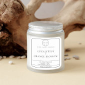 Modern minimalistisch zwart wit logo kaarsenlabel vierkante sticker