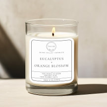 Modern minimalistisch zwart wit logo kaarsenlabel