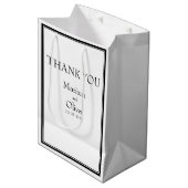 Modern minimalistisch zwart-wit medium cadeauzakje (Voorkant Gekanteld)