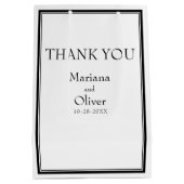 Modern minimalistisch zwart-wit medium cadeauzakje (Achterkant)