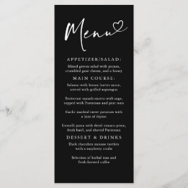 Modern minimalistisch zwart-wit menu