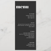 Modern minimalistisch zwart-wit menu Sjabloon (Voorkant)