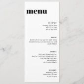 Modern minimalistisch zwart-wit menu Sjabloon (Voorkant)