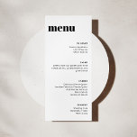 Modern minimalistisch zwart-wit menu Sjabloon<br><div class="desc">Moderne minimalistische zwart-wit hoge Sjabloon Menu</div>