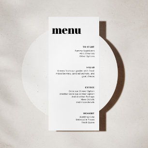 Modern minimalistisch zwart-wit menu Sjabloon