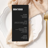 Modern minimalistisch zwart-wit menu Sjabloon