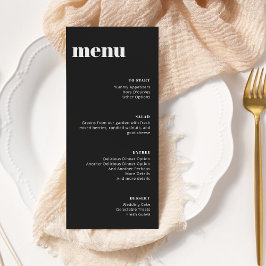 Modern minimalistisch zwart-wit menu Sjabloon