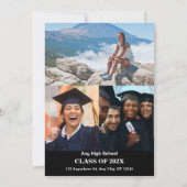 Modern minimalistisch: zwart-wit met foto kaart (Achterkant)