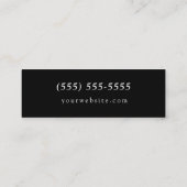 Modern minimalistisch zwart-wit mini visitekaartje (Achterkant)