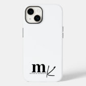 Modern minimalistisch zwart-wit monogram Case-Mate iPhone case (Achterkant)