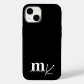 Modern minimalistisch zwart-wit monogram Case-Mate iPhone case (Achterkant)