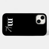 Modern minimalistisch zwart-wit monogram Case-Mate iPhone case (Achterkant (horizontaal))