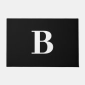Modern minimalistisch zwart wit monogram deurmat (Voorkant)