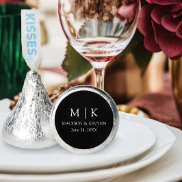 Modern minimalistisch zwart-wit monogram huwelijk